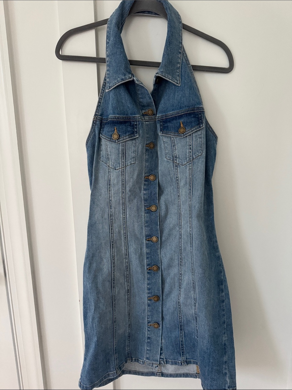Tuckernuck Ramy Brook Susanna Denim Halter Minidress Size 29 - Picture 3 of 11